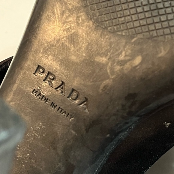 Prada Buckle Open Toe Strappy Heels Sandals EUR 38 US 8 Brown - Picture 10 of 10